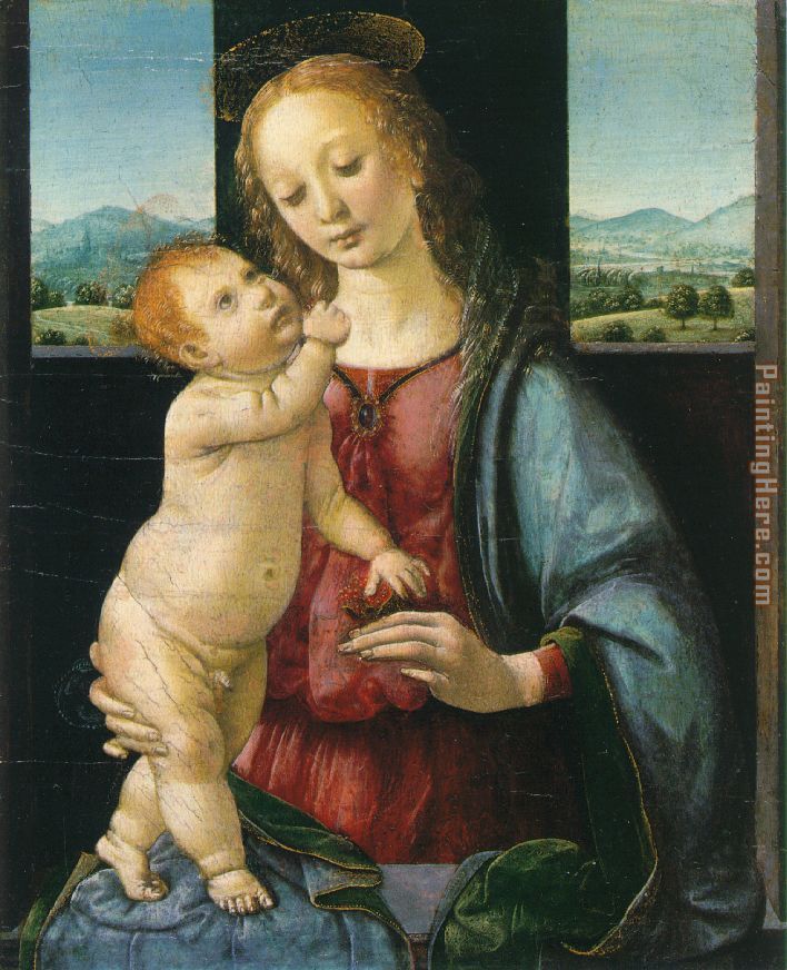 Madonna and Child with a Pomegranate painting - Leonardo da Vinci Madonna and Child with a Pomegranate art painting